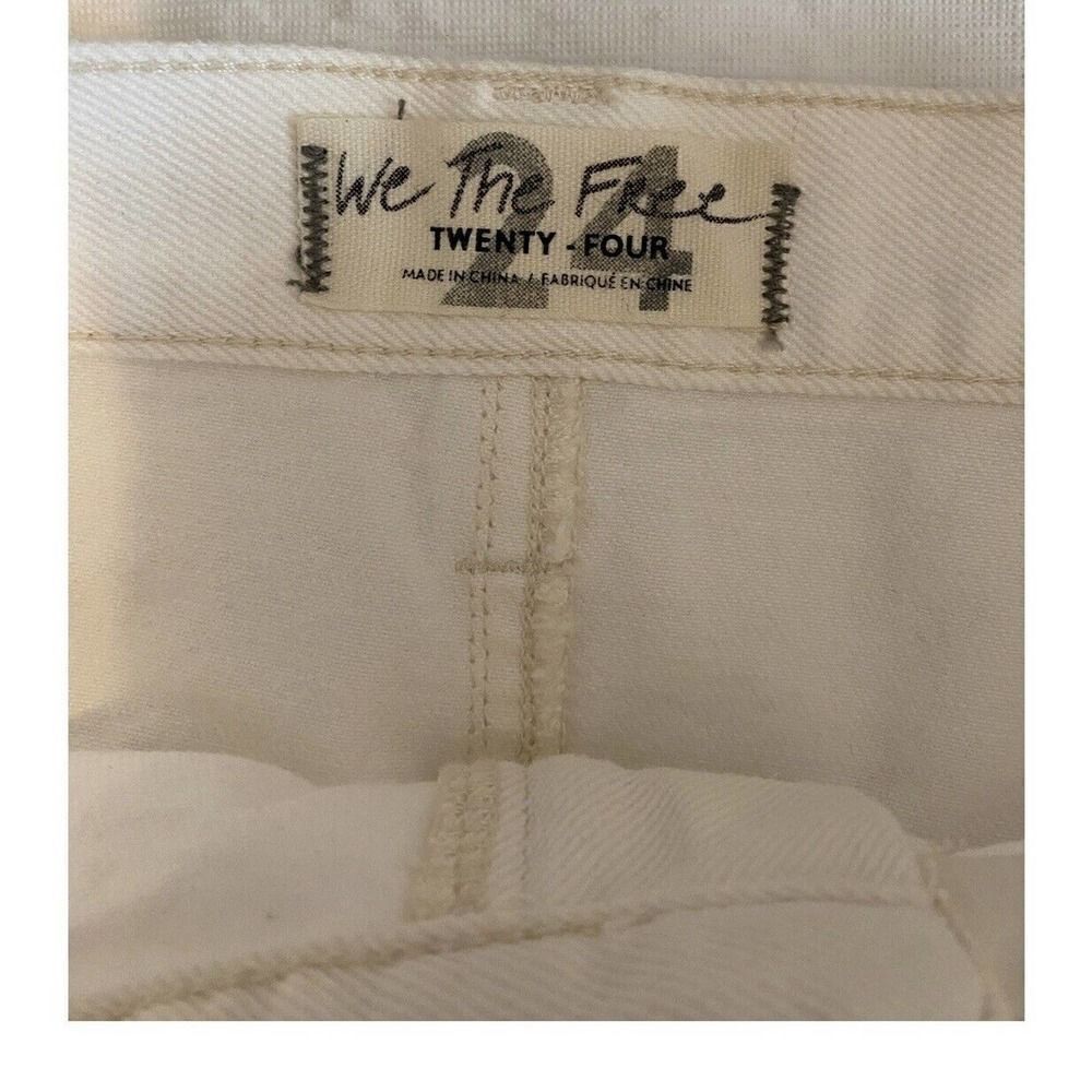 Free People We the Free White Sidecar Mini Skirt Denim Raw Edge NEW SZ 24 - Picture 5 of 8